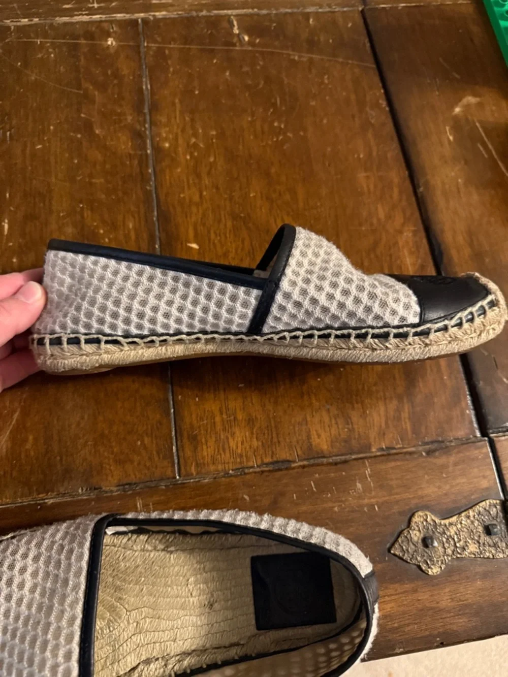Tory Burch Black and White Colorblock Espadrilles Sz 9.5